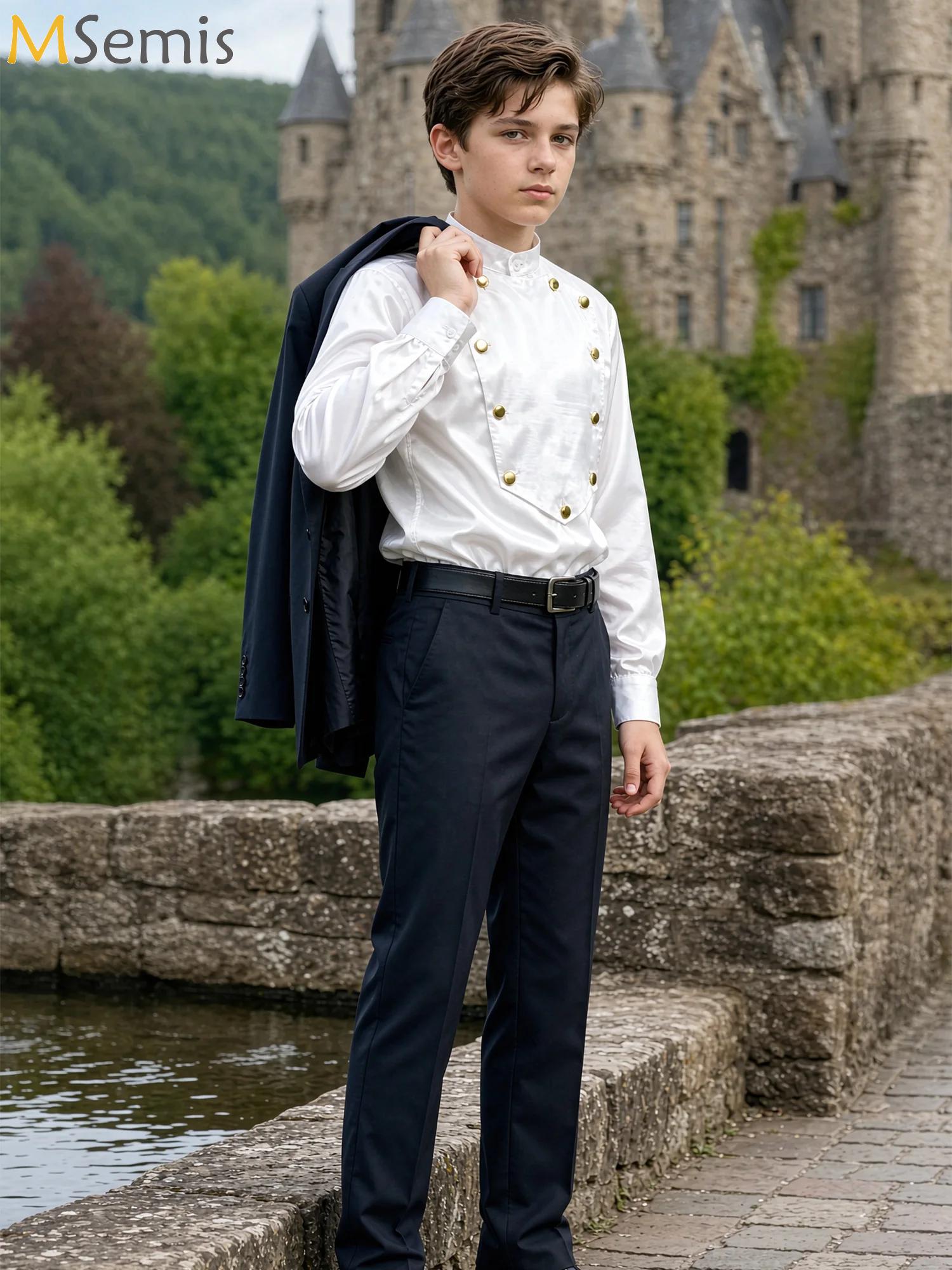 Blouses - Vintage Renaissance-Hemd für Jungen, langärmelig, formelle