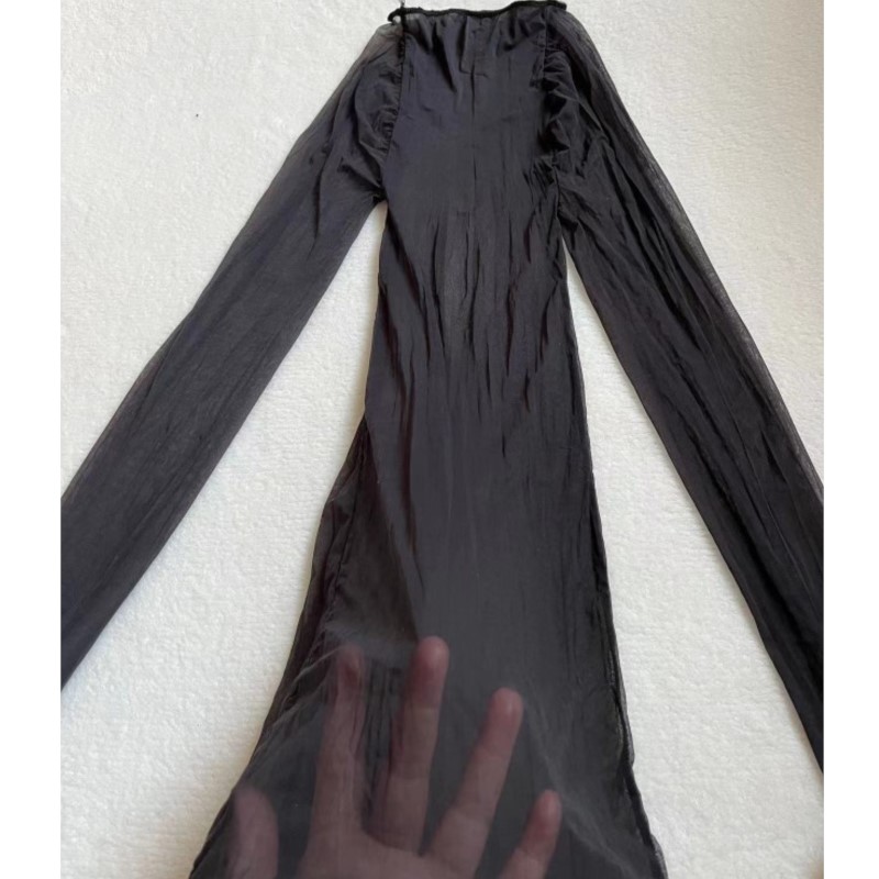 Sexy Mesh Sheer Bodycon Dress - Transparente, Glatte, Sexy Bodystockings, Dehnbare Nahtlose