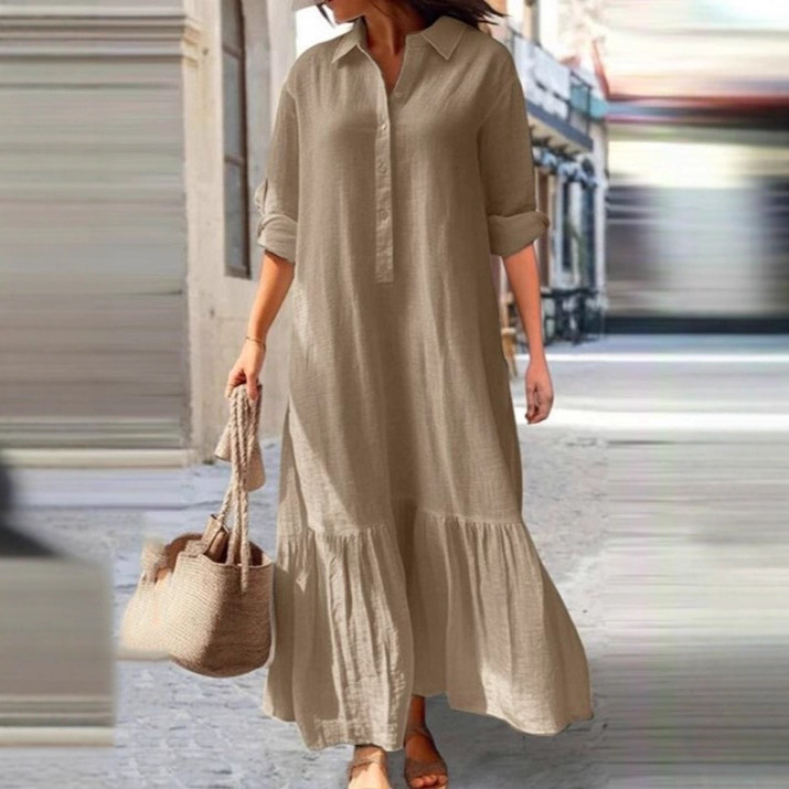 2026 Europäisches und Amerikan – Casual Loose Linen Shirt Dress Bewertung und Preis