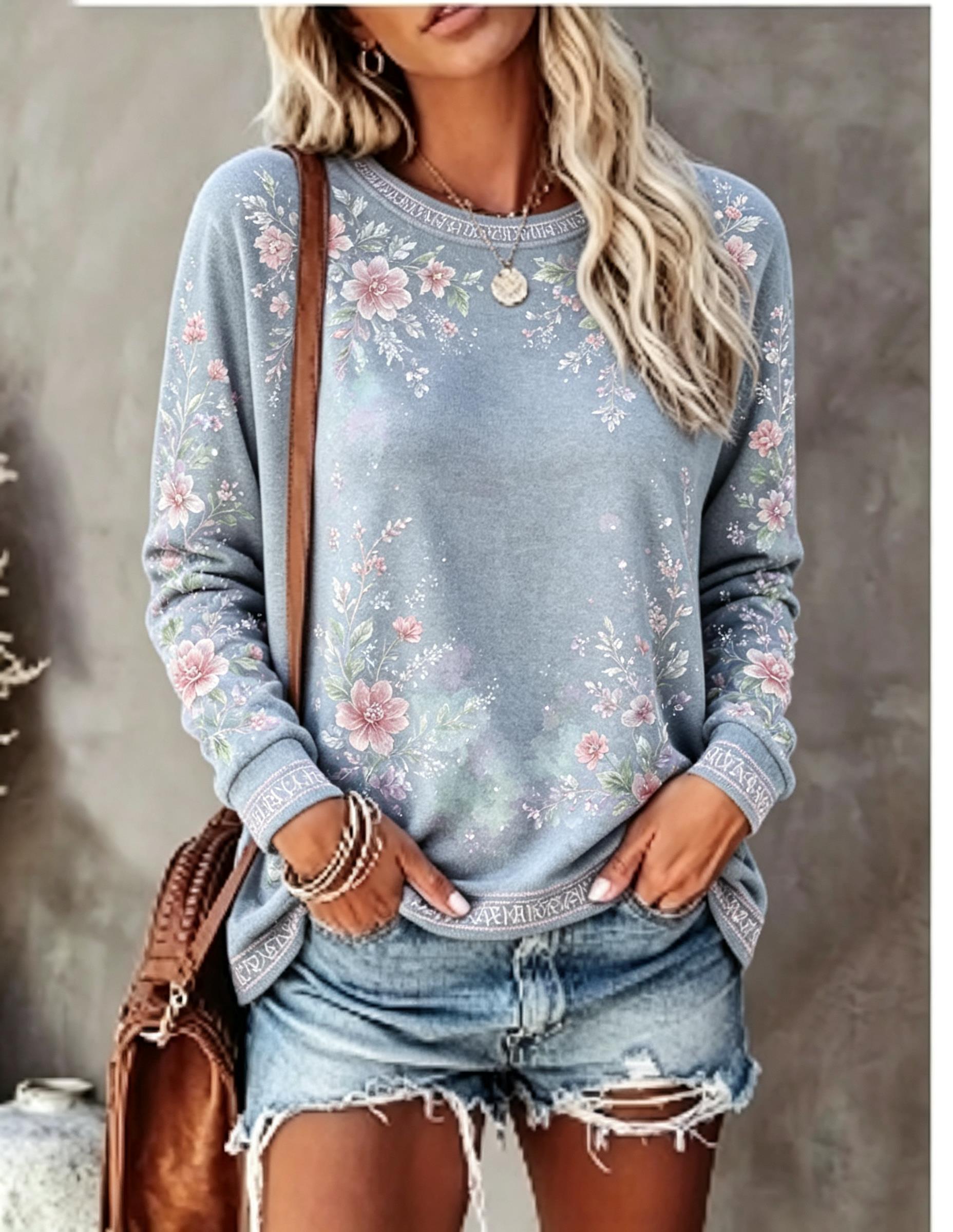 Damen-T-Shirt mit Rundhalsauss – Blouses Bewertung und Preis