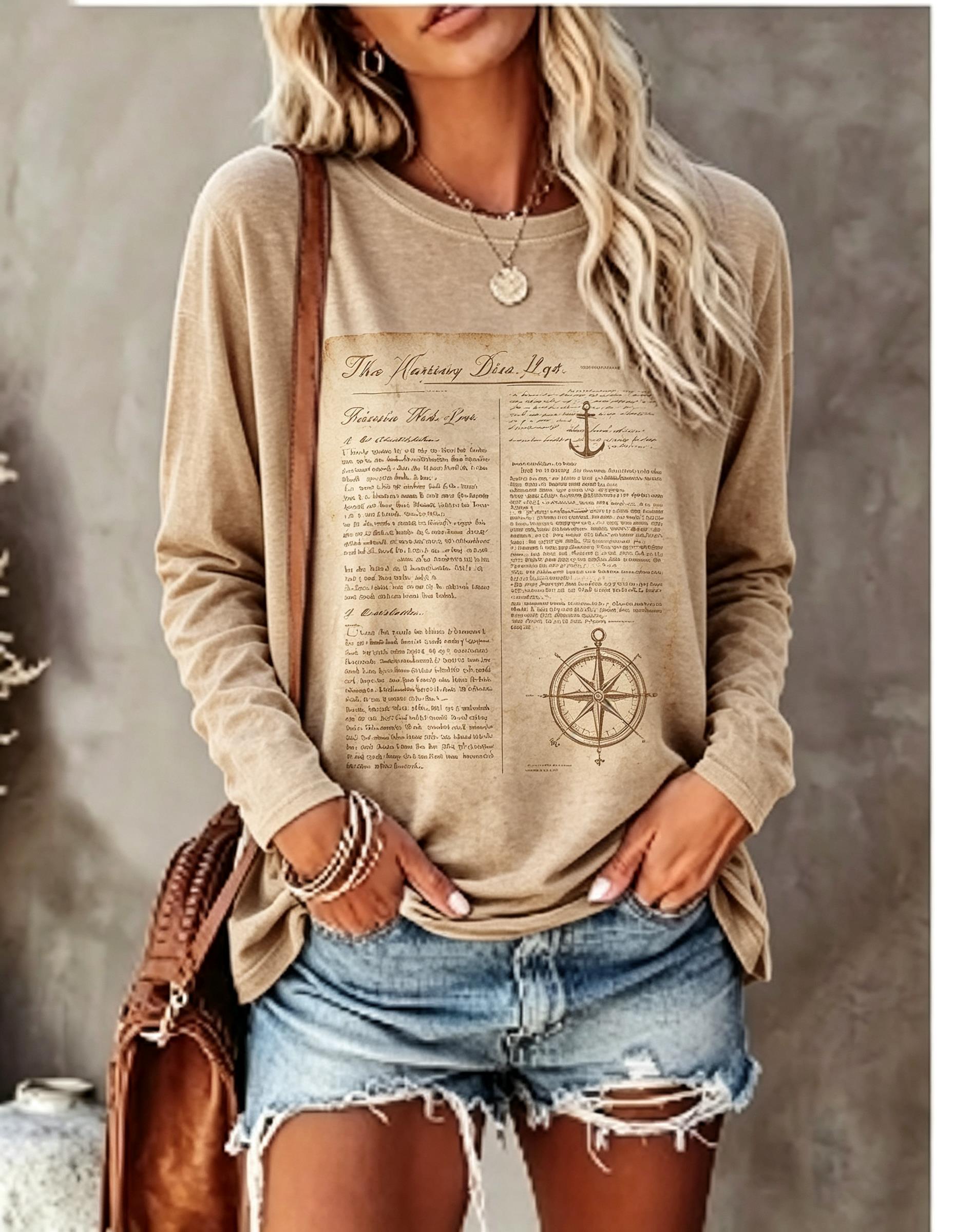 Damen-Langarm-T-Shirt, Vintage – Blouses Bewertung und Preis